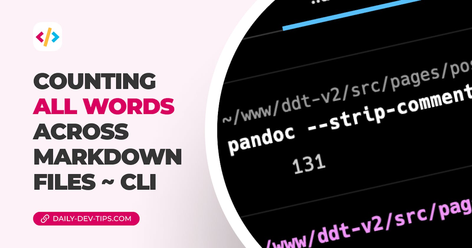 Counting all words across markdown files ~ CLI