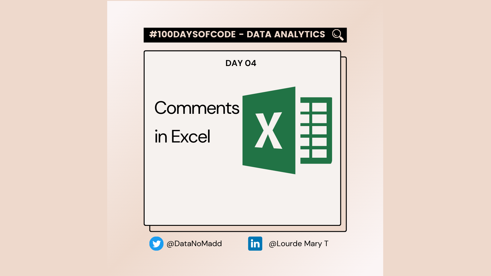 Day 04 of 100 Days Of Code in Data Analytics : Comments in Excel