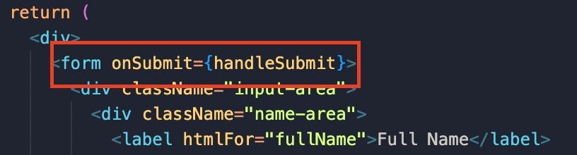 handleSubmit function