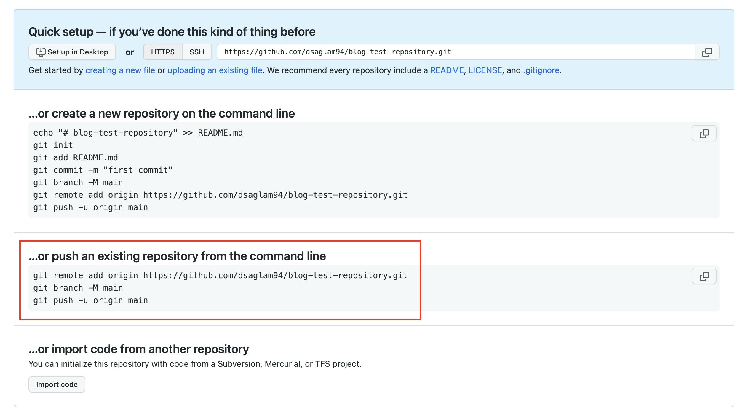 GitHub repository commands