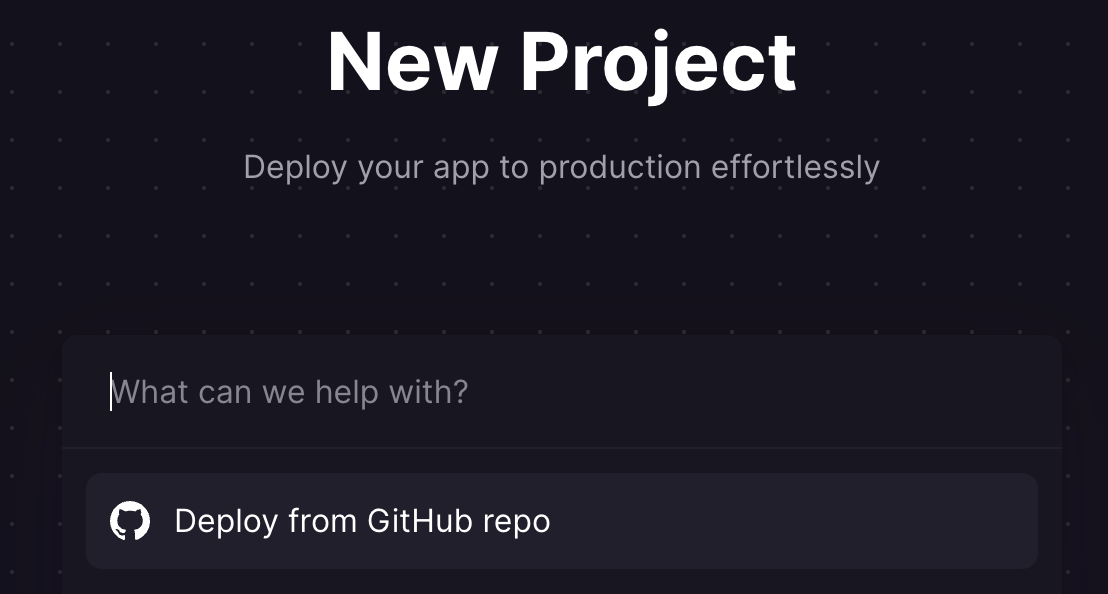 Railway app deploy from GitHub option