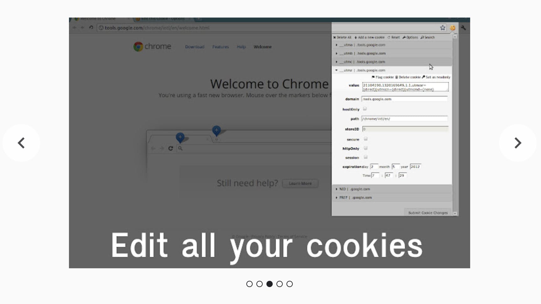 EditThisCookie Chrome Extension