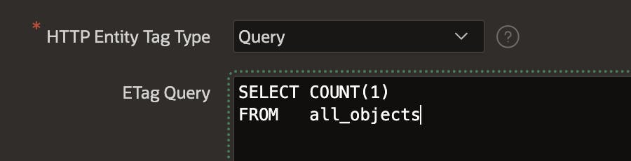 Screenshot showing Etag Calculation using SQL