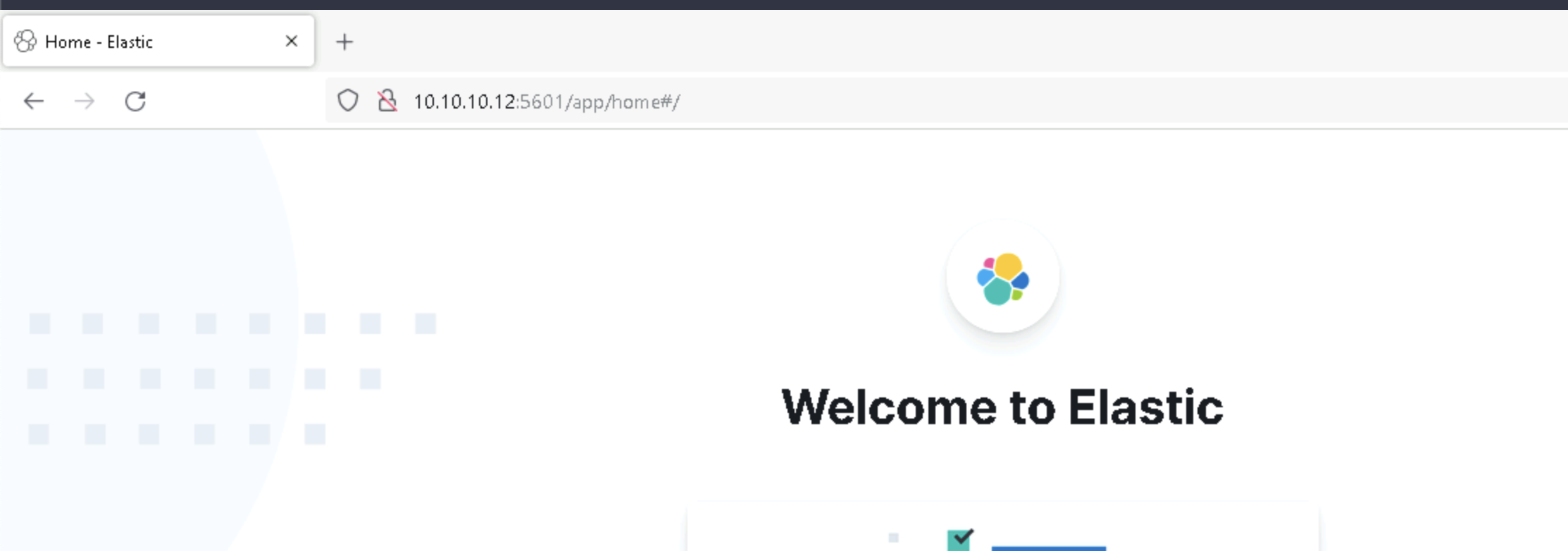 Kibana in browser running