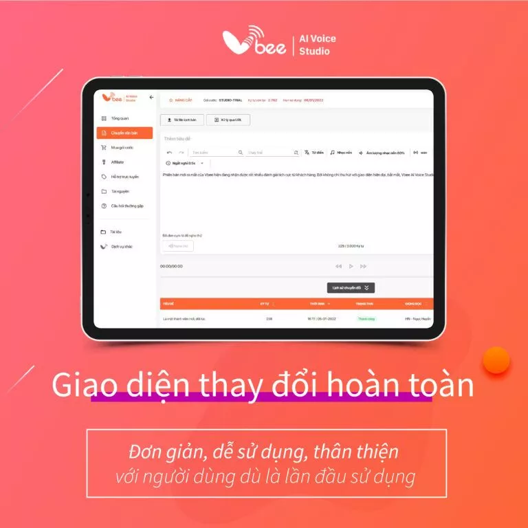 AI VOICE STUDIO VBEE VN and Vbee Text To Speech mobile app