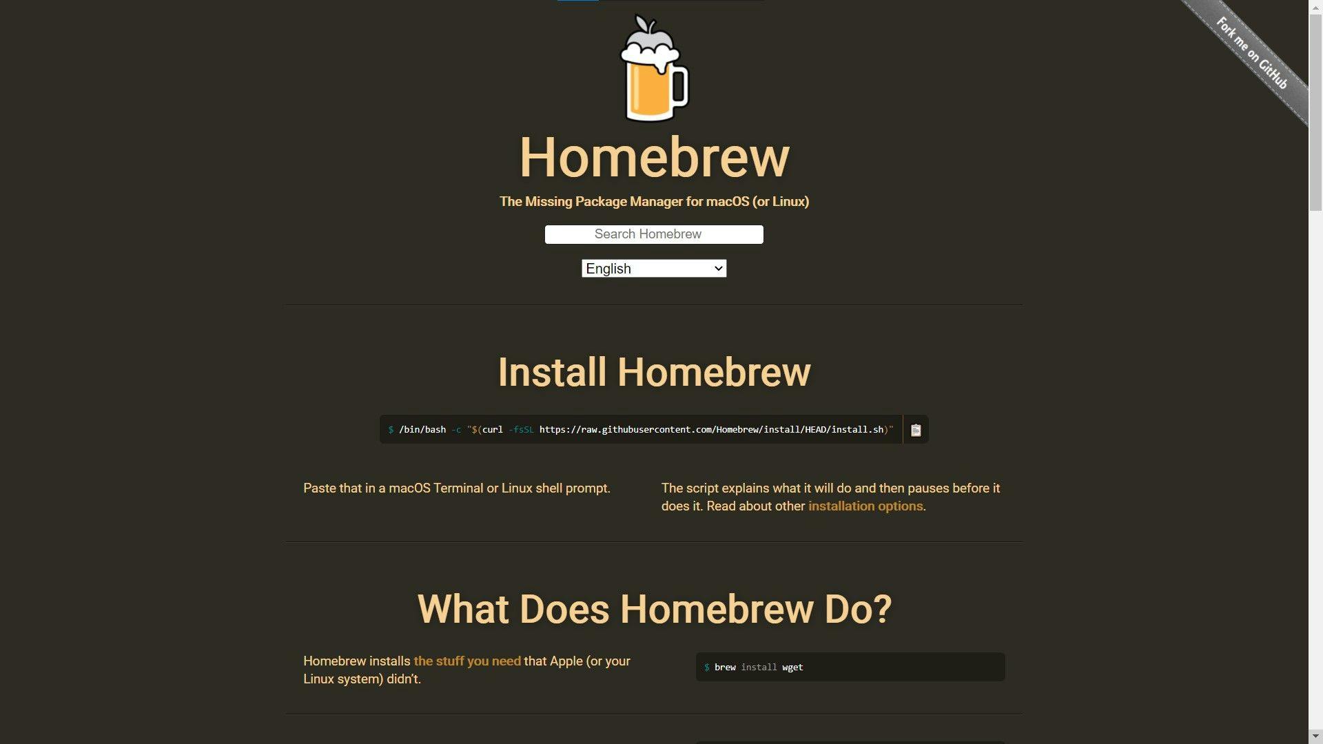 Homebrew website