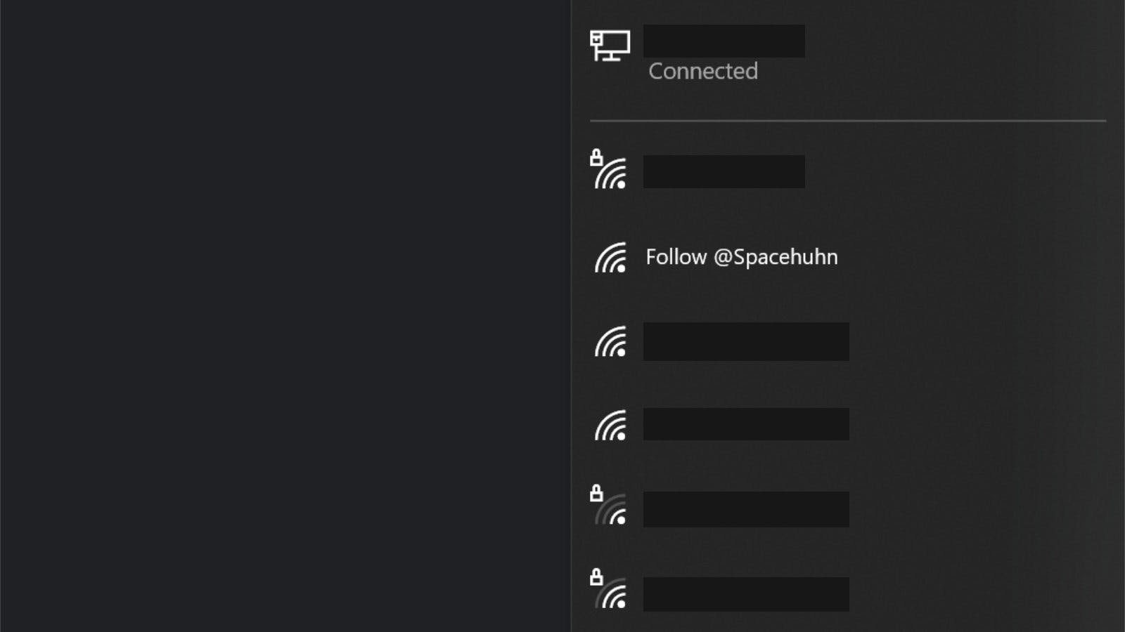 Fake network showing up in the list of available WiFi networks