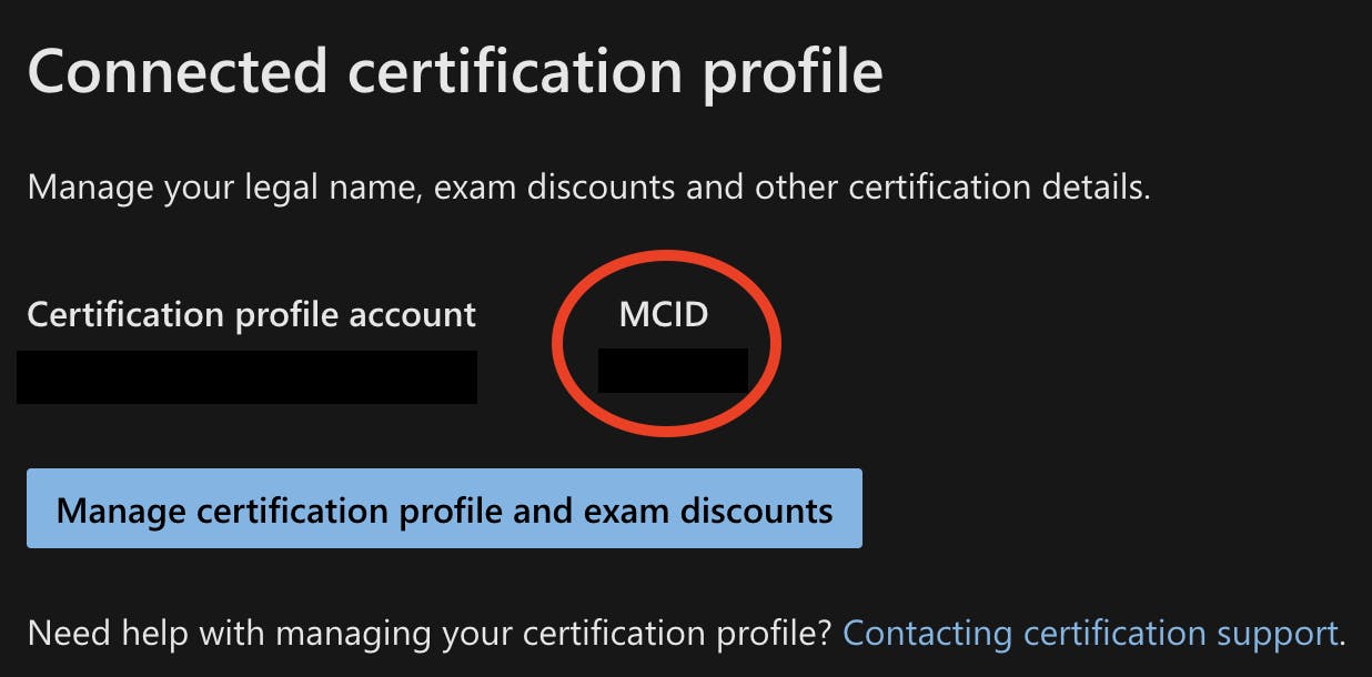 Profile settings MCID