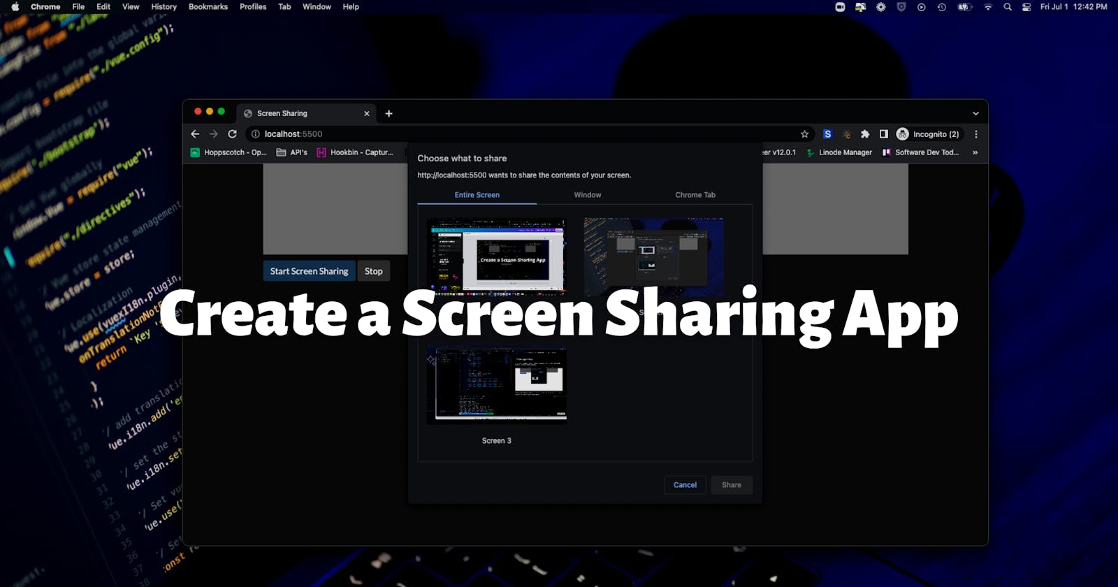How To Create a Screen Sharing Application With JavaScript