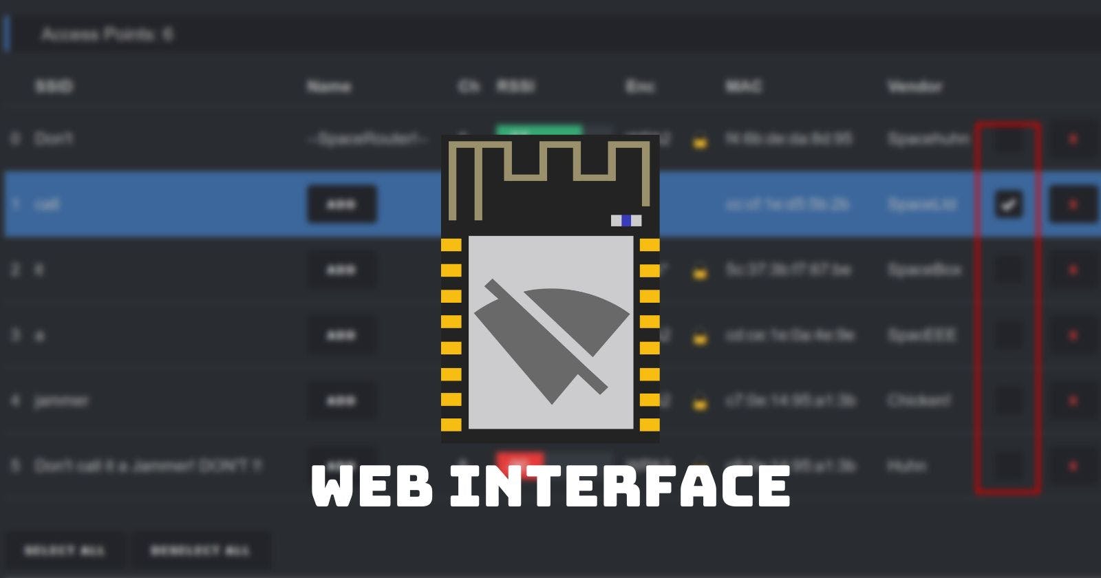 Deauther Web Interface Explained