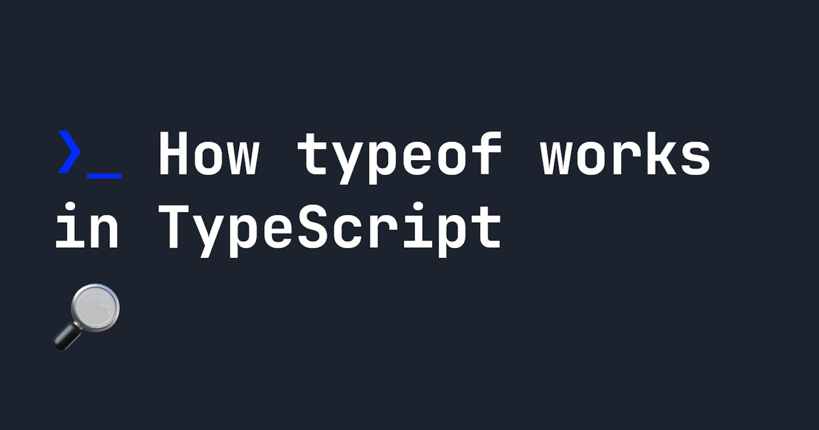 How the typeof Operator works in TypeScript