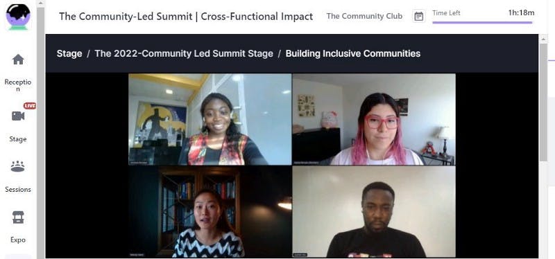 The 2022 Community-Led Summit: Screenshot from Building Inclusive Community Panel Session