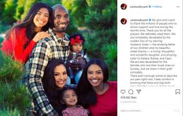 Kobe Bryant & Family, Vanessa Post on the Tragedy