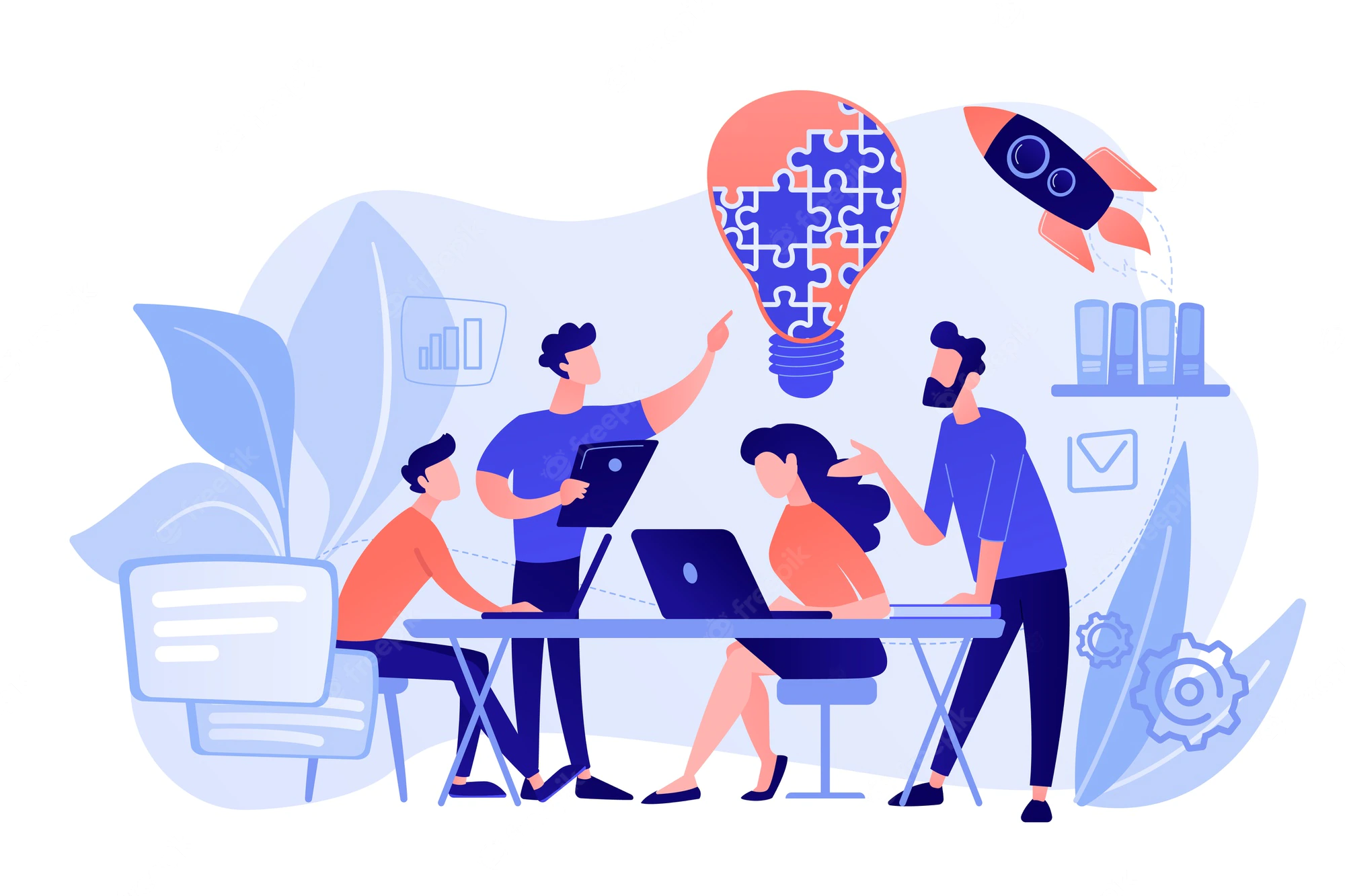 business-team-brainstorm-idea-lightbulb-from-jigsaw-working-team-collaboration-enterprise-cooperation-colleagues-mutual-assistance-concept-pinkish-coral-bluevector-isolated-illustration_335657-1651.webp