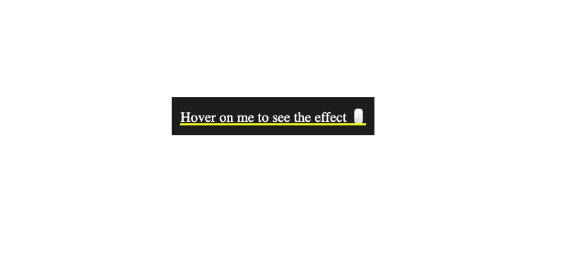output of hover text underline animation