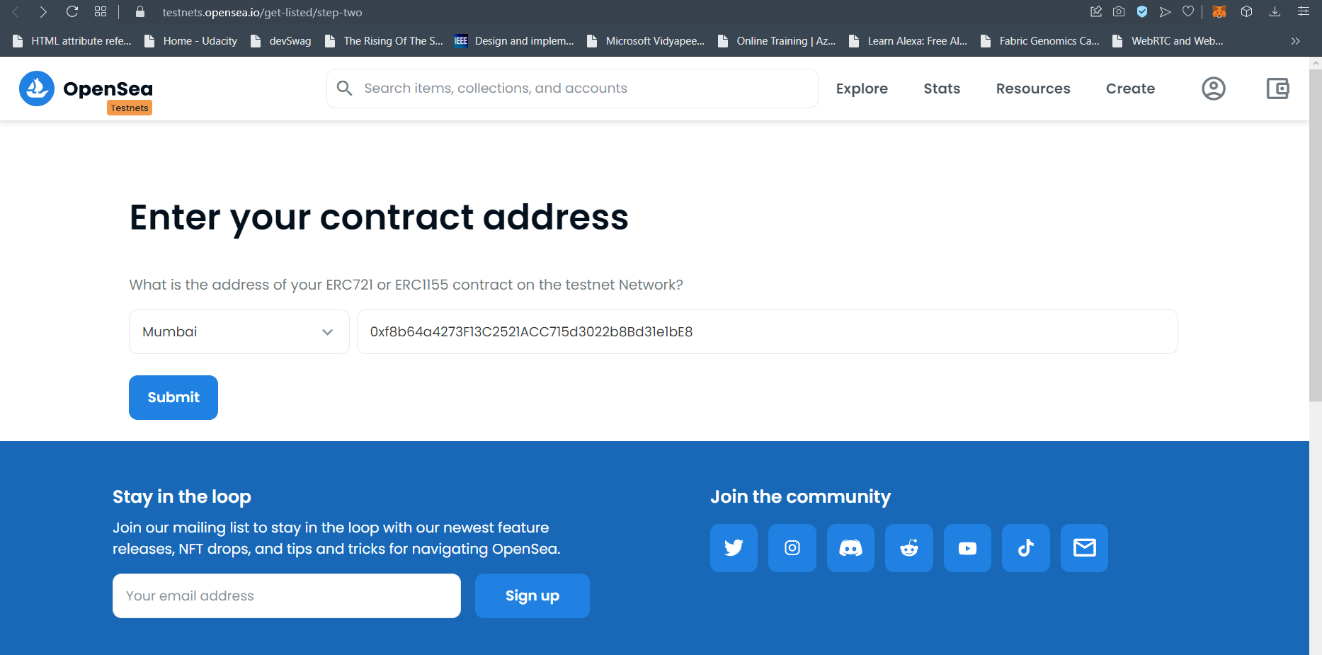 Listing NFT Contract on OpenSea