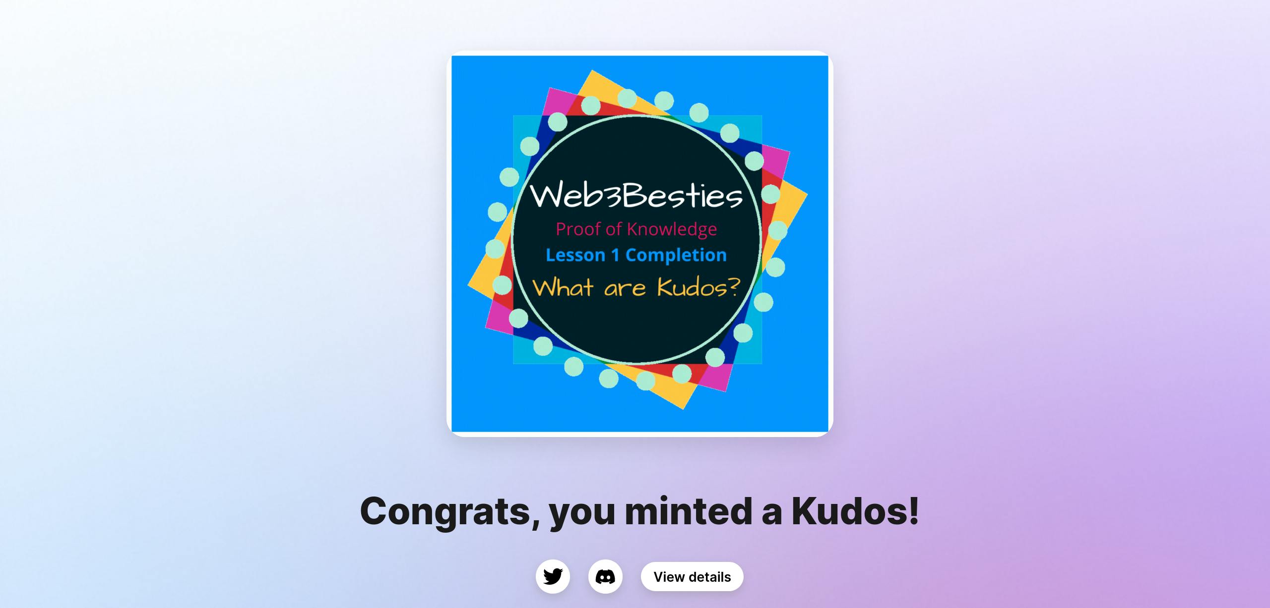 Successfully created Kudos!