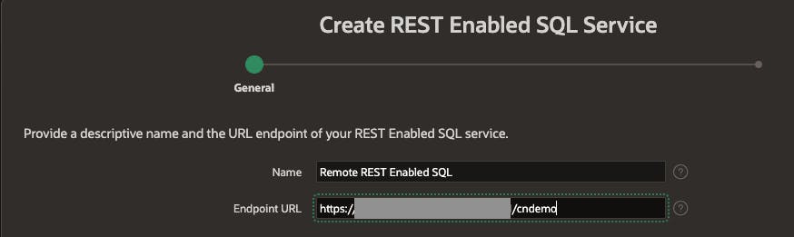 Create APEX REST Enabled SQL Service Step 1
