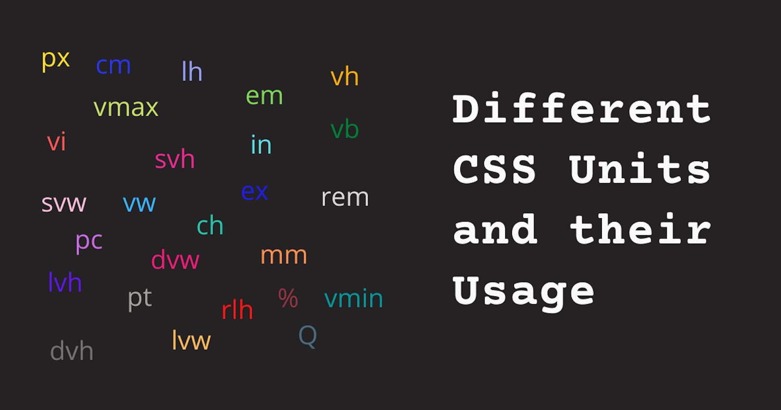 Different CSS Units and their Usage