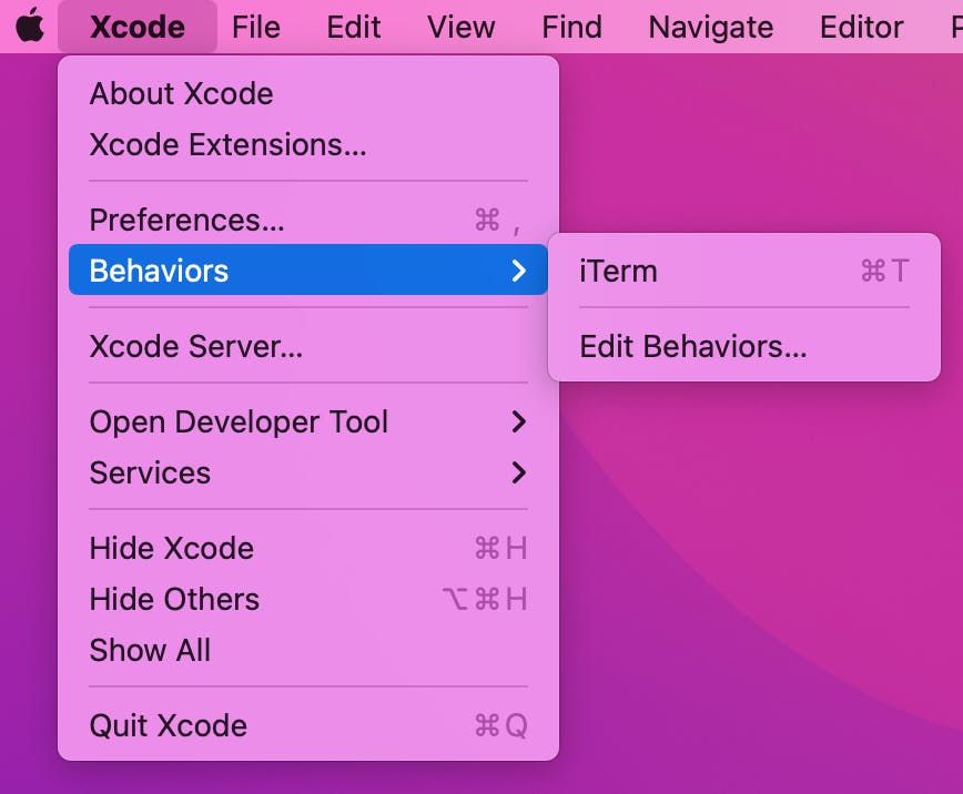 Launch a Xcode behavior