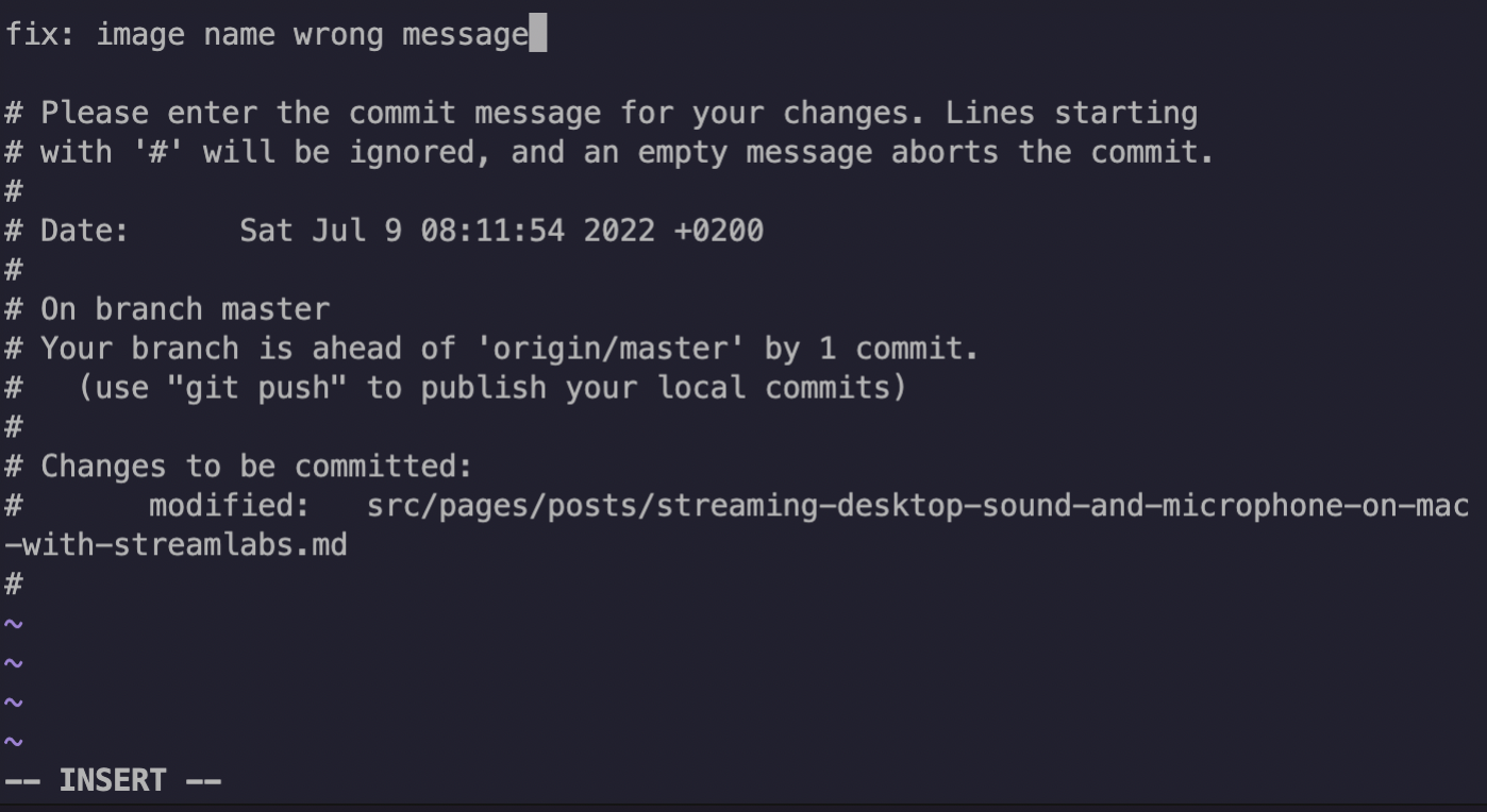 Editing wrong commit message