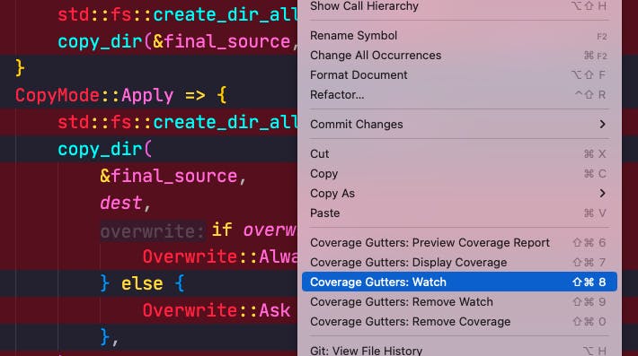 VSCode coverage inline