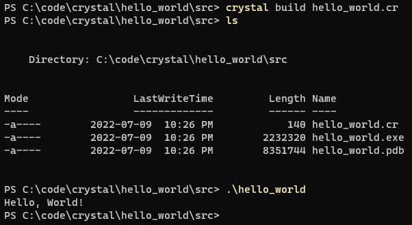 Crystal Build Hello_World.exe 2022-07-09 222743.png