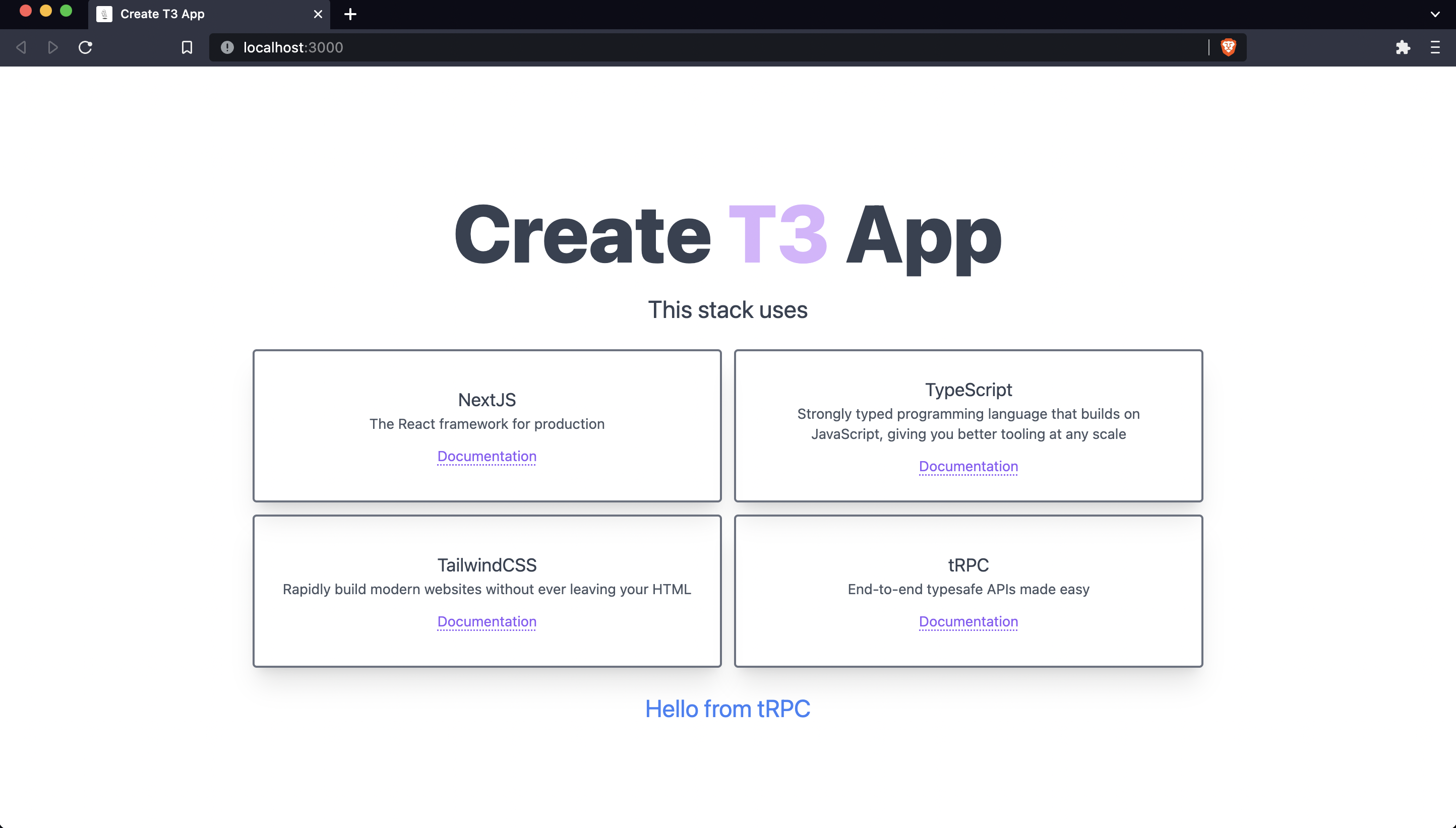 06 - create-t3-app running on localhost