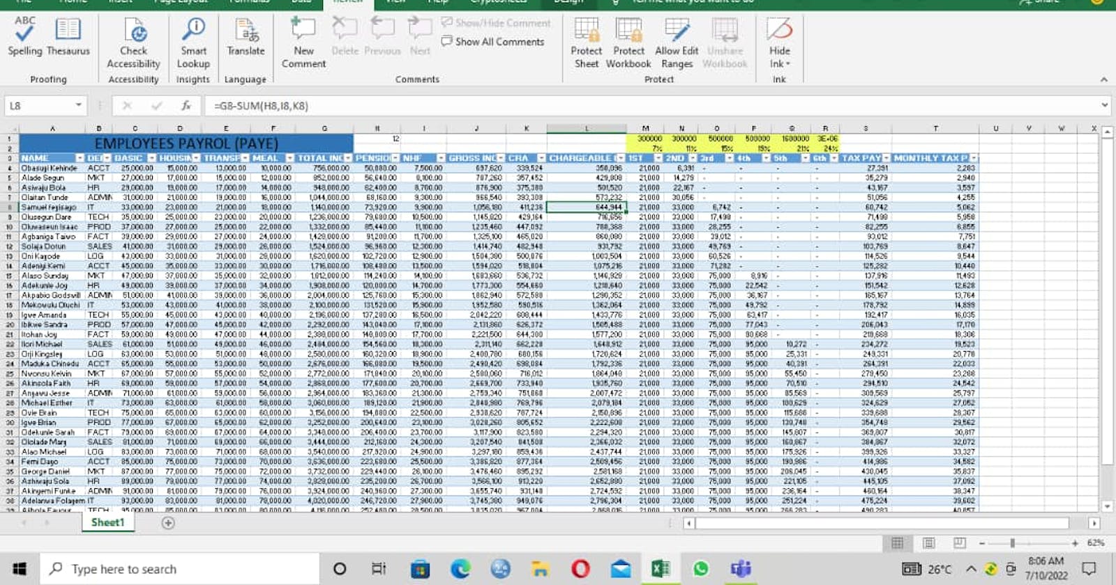 How to Create an Accounting Spreadsheet/Income Tax Calculator with Excel.
