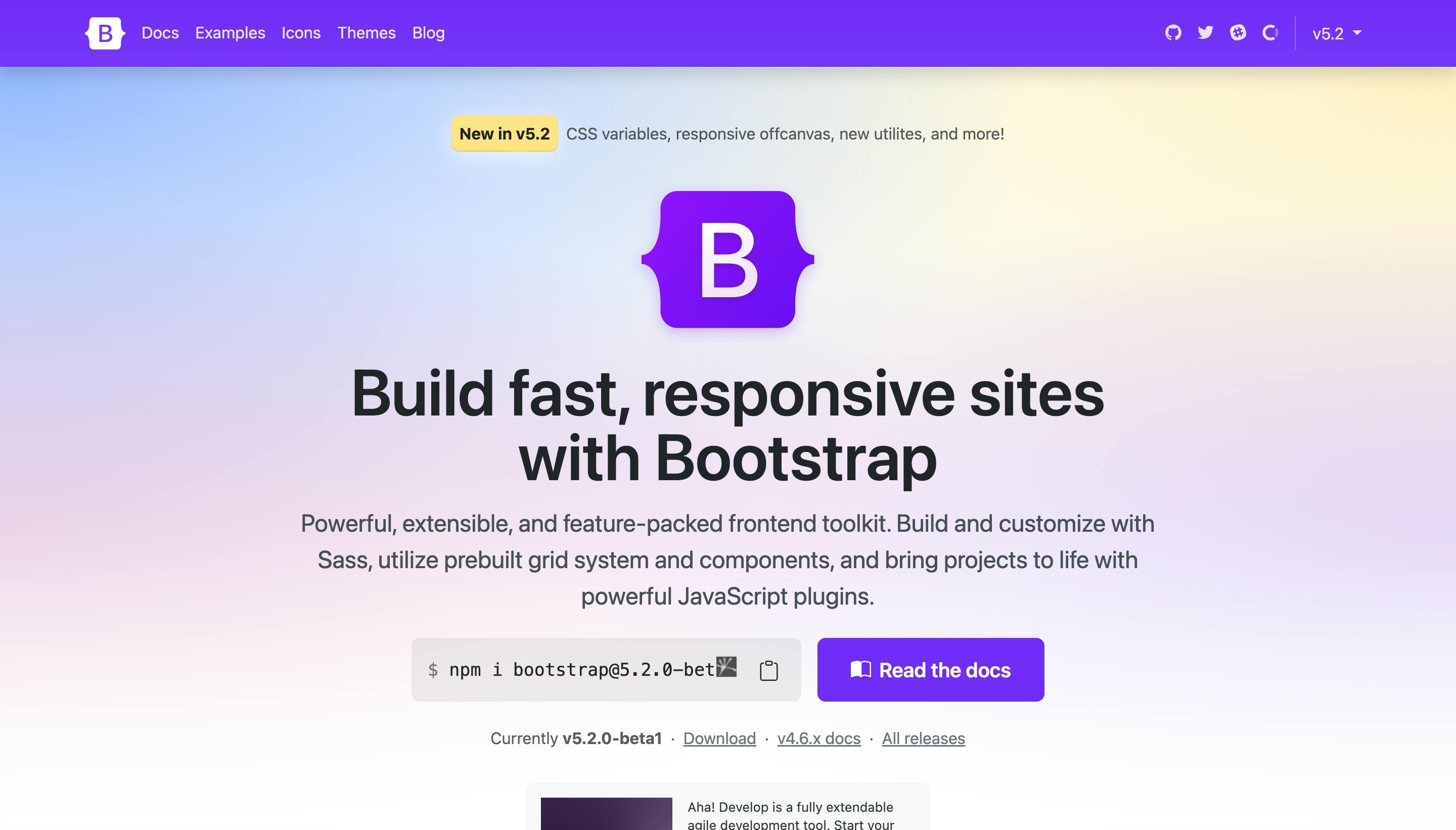 Bootstrap · The most popular HTML, CSS, and JS library in the world..png