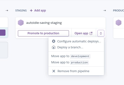 autoidle-saving-staging app options