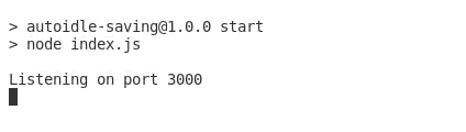 Terminal output after running npm start