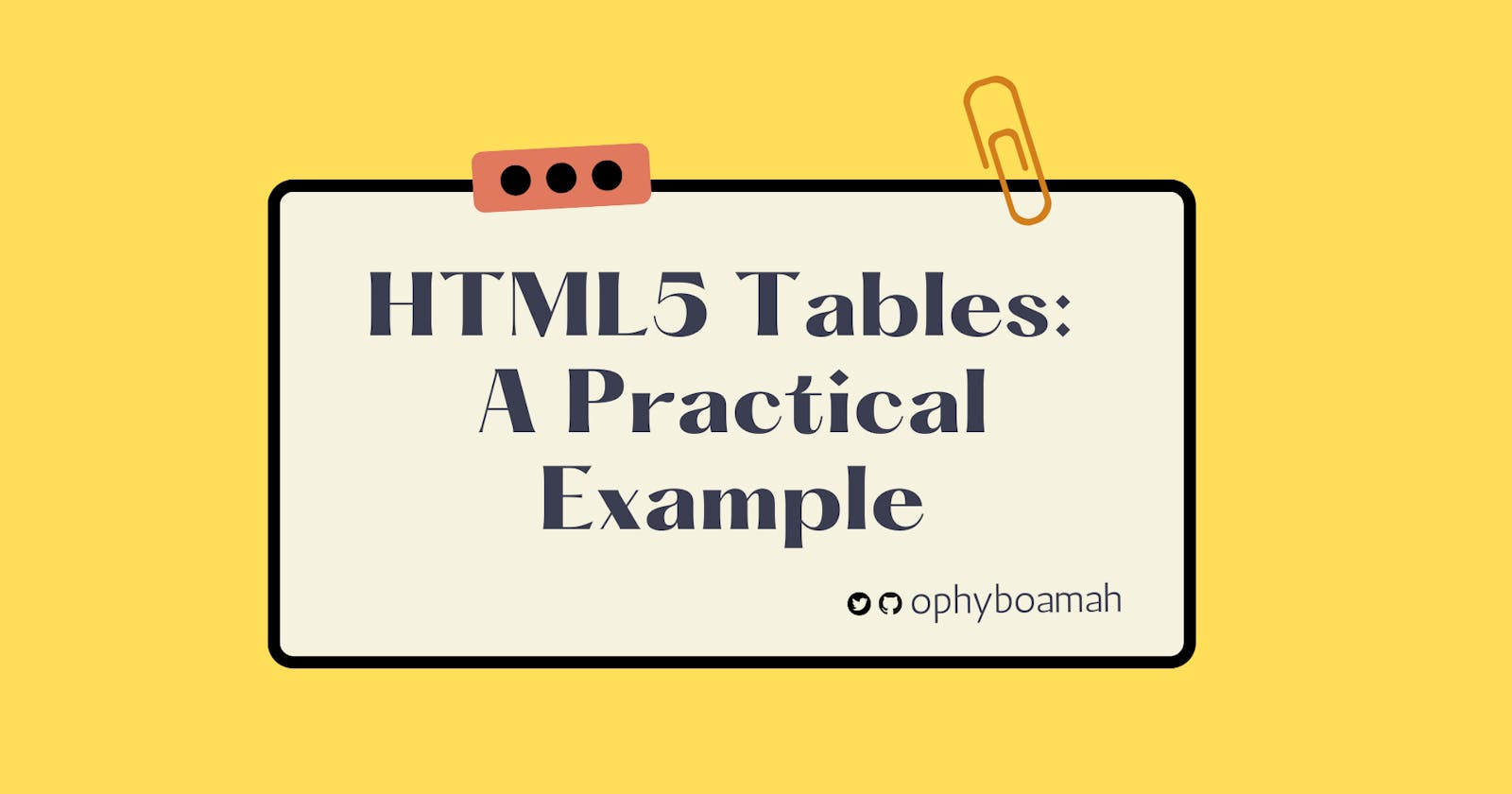 HTML5 Tables: A Practical Example