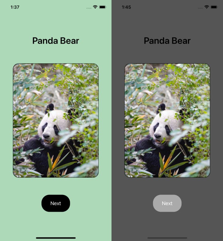 Panda High Contract vs. Low Contrast Colors