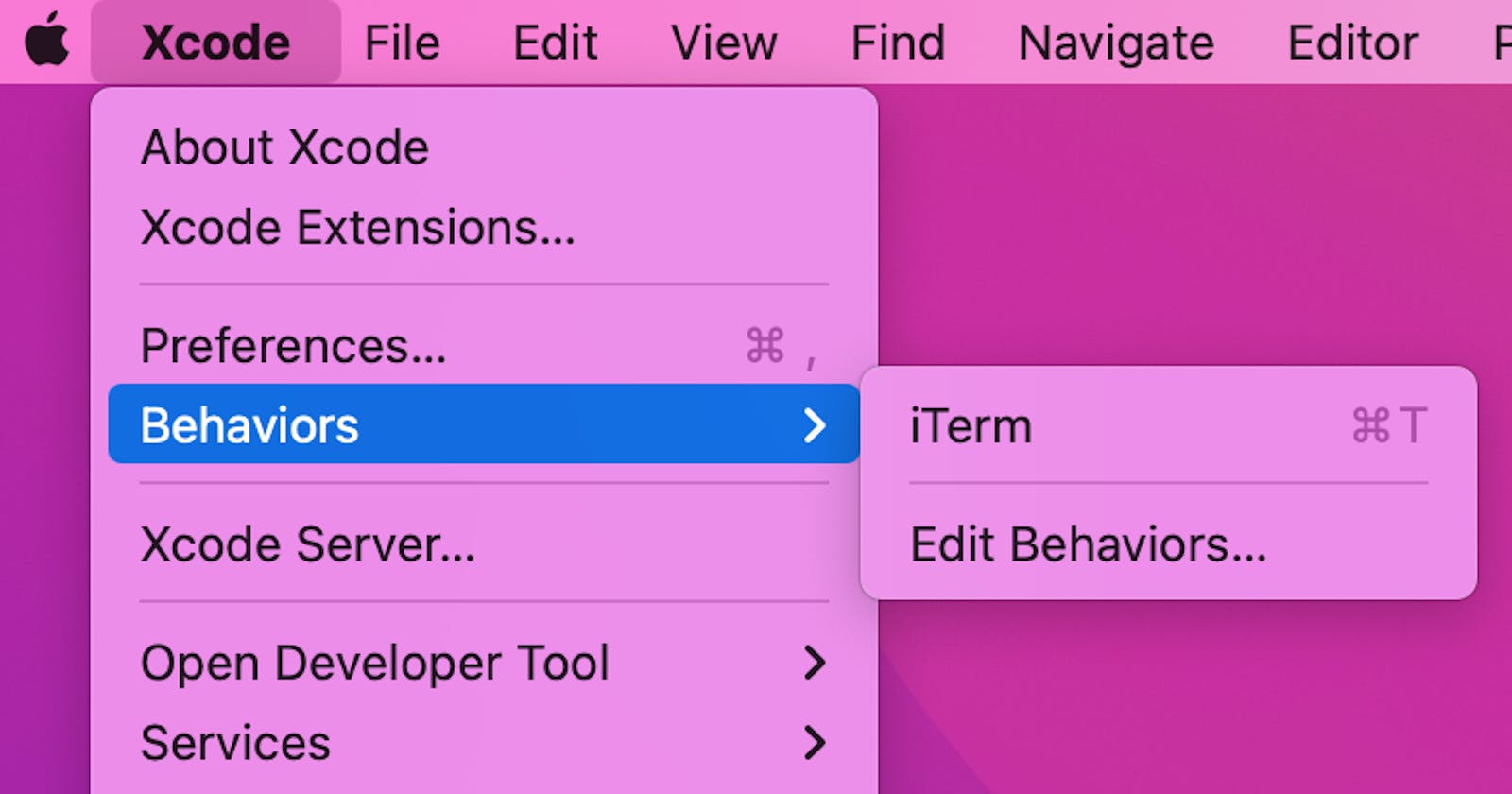 Open your terminal from Xcode
