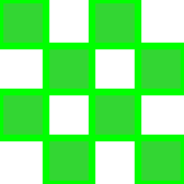 manual test, green squares in chessboard pattern on a 4x4 grid