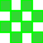 manual test, green squares in chessboard pattern on a 4x4 grid