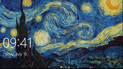 Trecia Kat's desktop wallpaper - a copy of Van Gogh's De Sterrennacht'