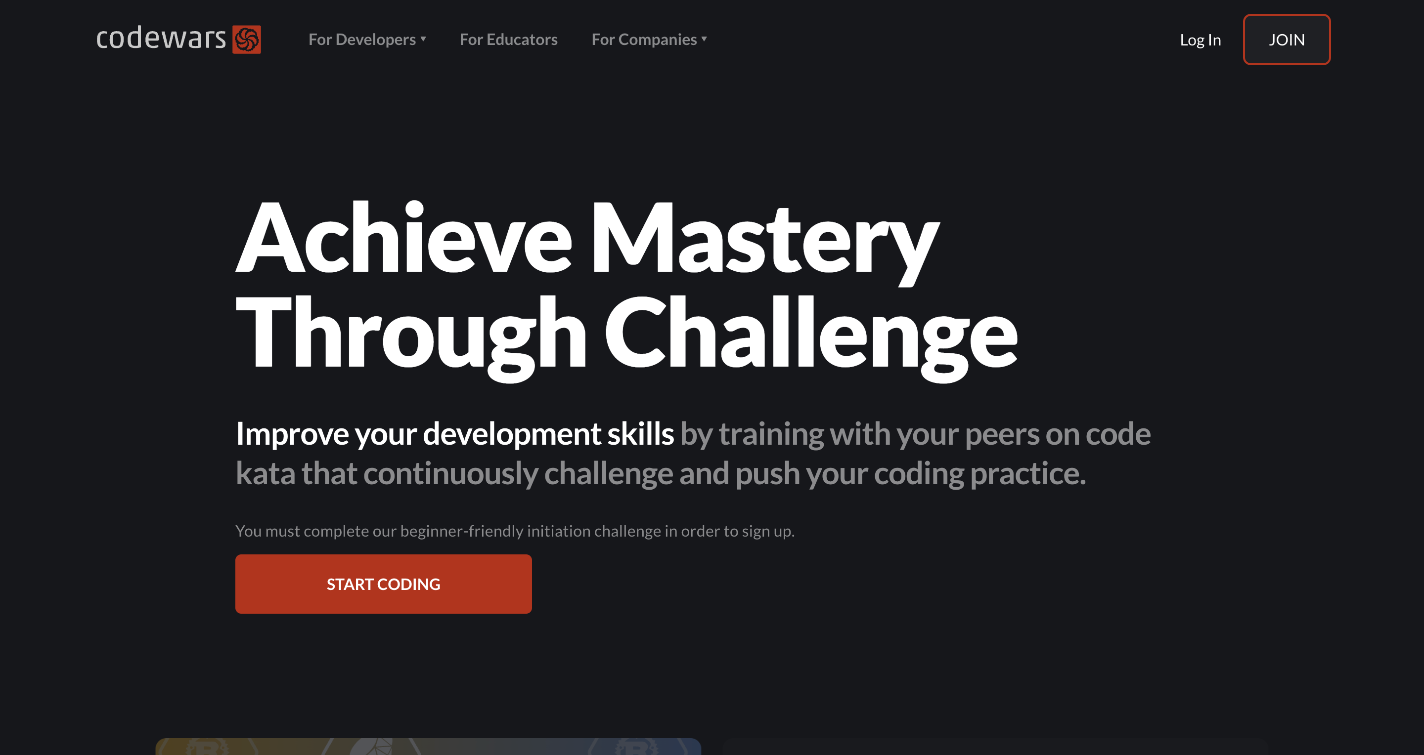 Codewars - Achieve mastery through coding practice and developer mentorship.png