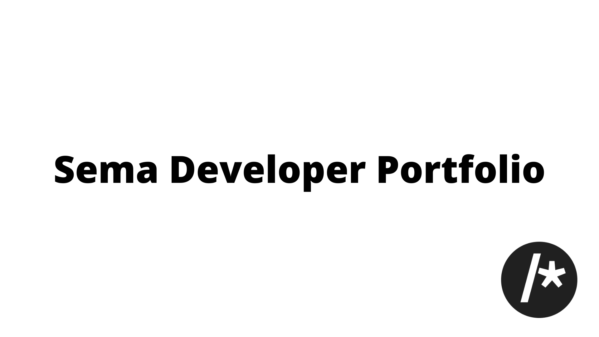 A tour to Developer Portfolio