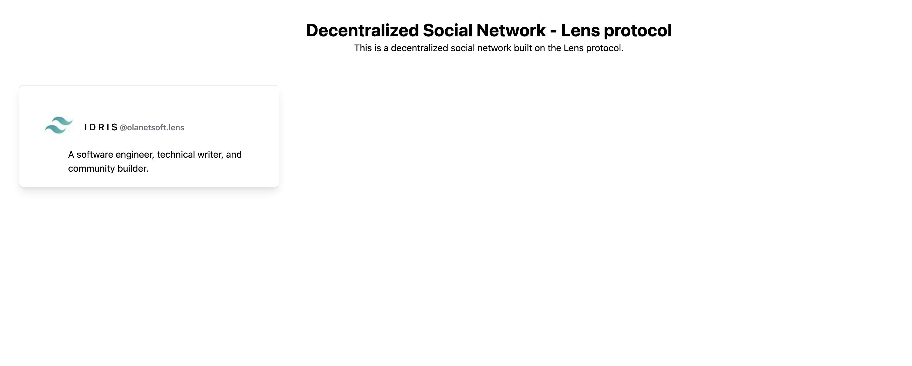 Build a Decentralized Social Network with Reactjs, TailwindCSS & Lens Protocol
