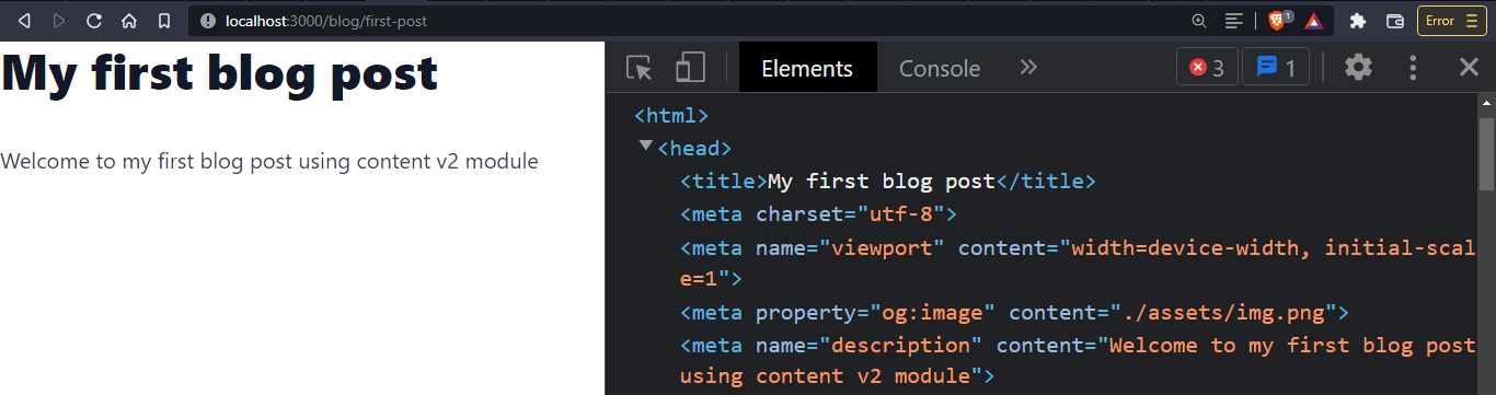 Default page meta from markdown