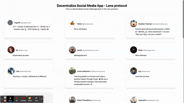 Decentralize Social Media App - Lens protocol.gif