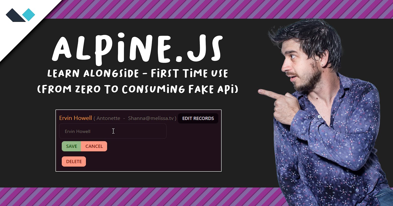 Learning together challenge: Alpine.js and Fake API (first time use)