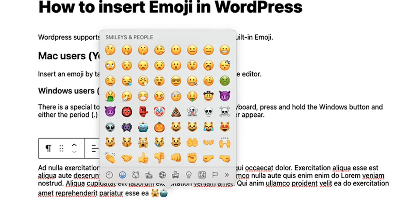 WordPress: How to insert Emoji