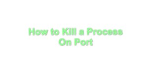 How to terminate a process on a port using the command line