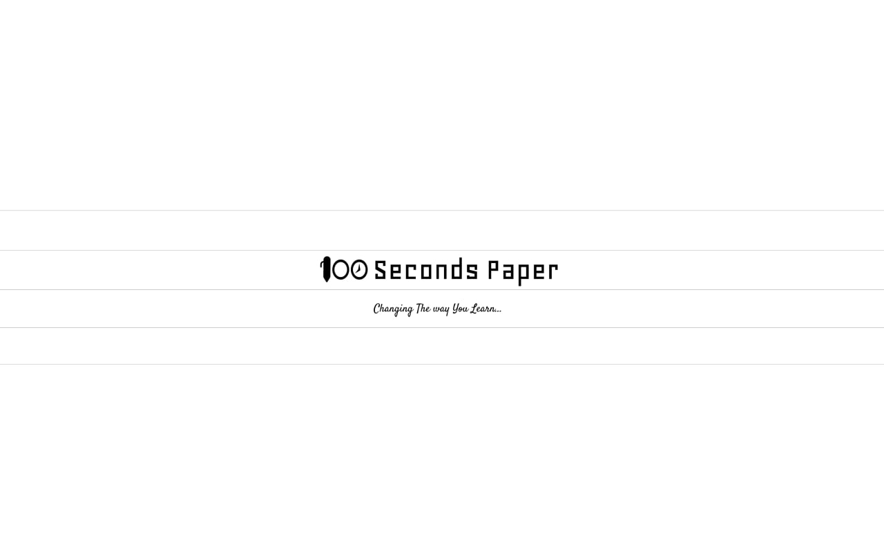 100 seconds paper