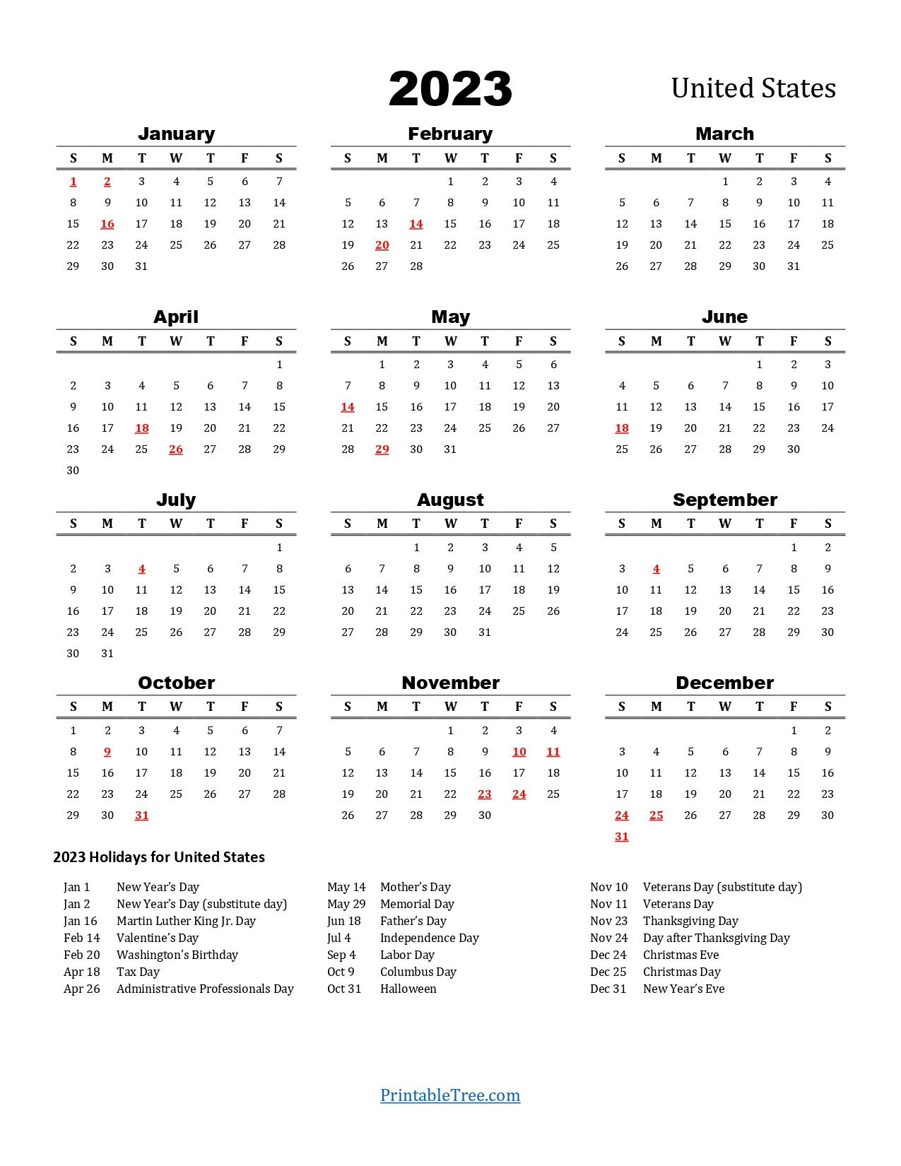 2023 Calendar Single Page With Holidays Portrait.jpg