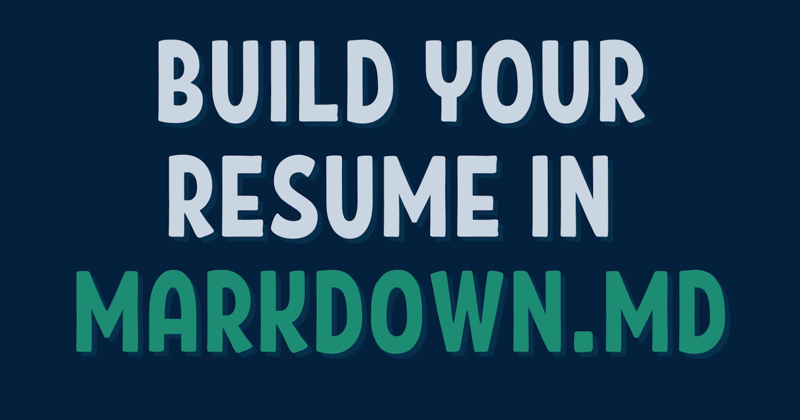Build your resume in markdown 📄