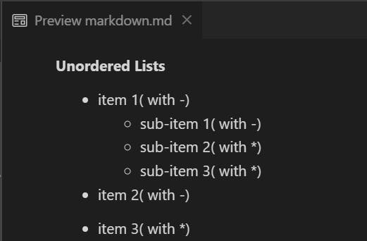 Unordered list